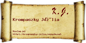 Krompaszky Júlia névjegykártya